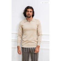 Banderas V-Neck Sweater - Beige